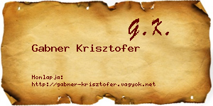 Gabner Krisztofer névjegykártya